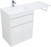 Тумба с раковиной Aquanet Токио 130 L 239215 Белая МДФ / ЛДСП