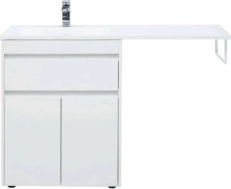 Тумба с раковиной Aquanet Токио 130 L 239215 Белая МДФ / ЛДСП
