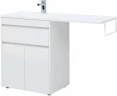 Тумба с раковиной Aquanet Токио 130 L 239215 Белая МДФ / ЛДСП