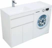 Тумба с раковиной Aquanet Токио 130 L 239215 Белая МДФ / ЛДСП