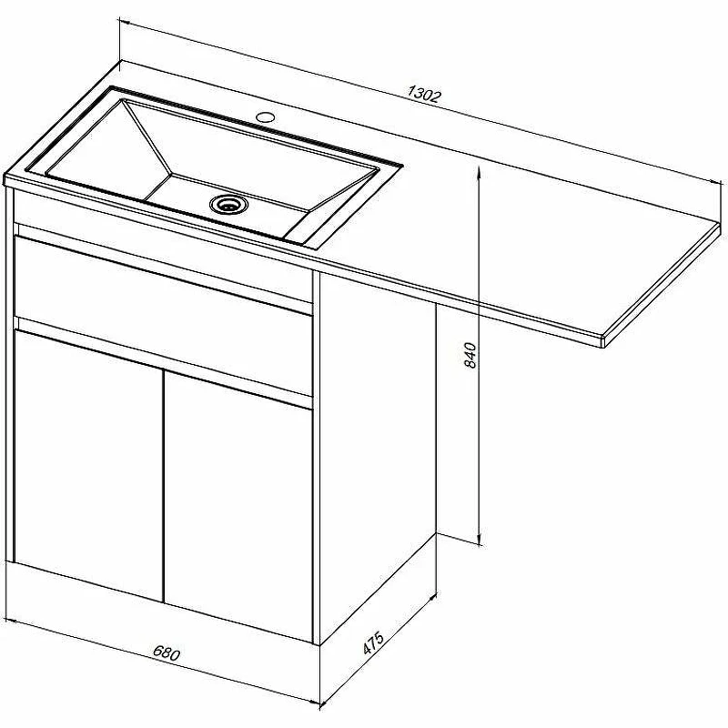 Тумба с раковиной Aquanet Токио 130 L 239215 Белая МДФ / ЛДСП