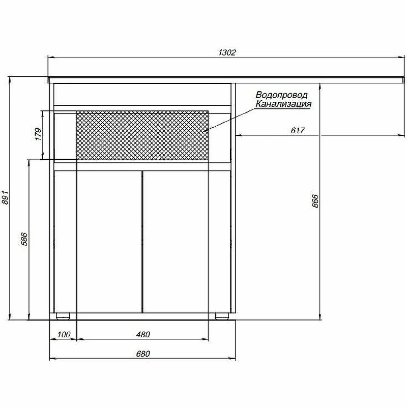 Тумба с раковиной Aquanet Токио 130 L 239215 Белая МДФ / ЛДСП