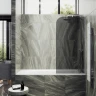 Шторка на ванну Maybah Glass MGV-128-1у 340x1400 в узком профиле Белый стекло графитовое