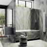 Шторка на ванну Maybah Glass MGV-128-1у 340x1400 в узком профиле Белый стекло графитовое
