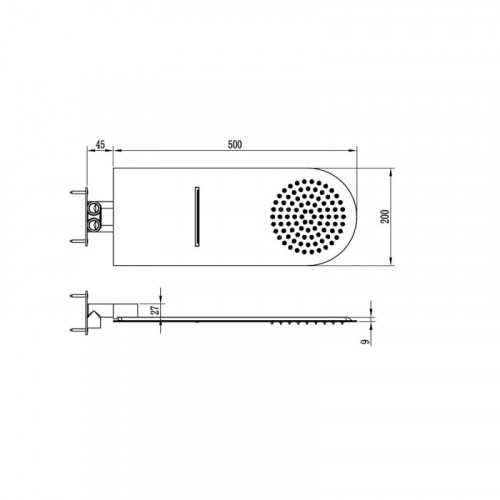 Верхний душ RGW Shower Panels SP-62 21140362-01 Хром нержавеющая сталь встраиваемый