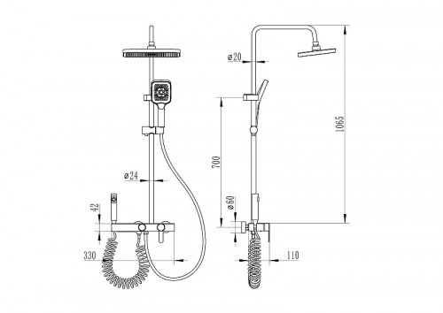 Душевая система Ceruttispa Alfio 11414 цвет Графит