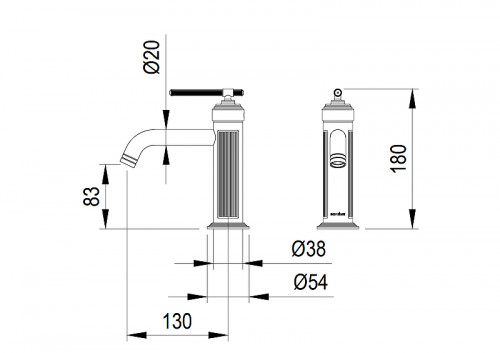 Смеситель для раковины Boheme Eterna 171-NB цвет Брашированный никель