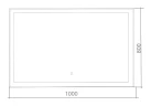 Зеркало Azario Сантана 100 LED-00002295 с подсветкой с сенсорным выключателем и часами