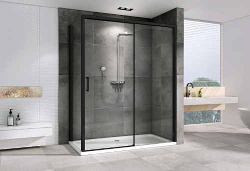Душевой уголок Abber Komfort 120x100 AG93120B-S102B профиль Черный стекло прозрачное