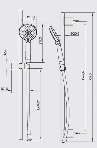 Душевой гарнитур Splendy Sense R SR20958R1001CR цвет Хром