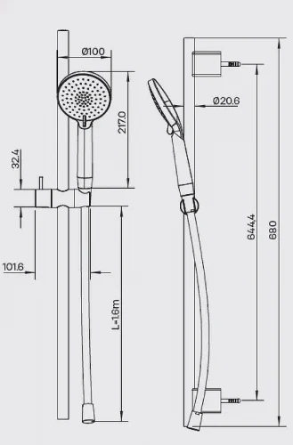 Душевой гарнитур Splendy Sense R SR20958R1001CR цвет Хром