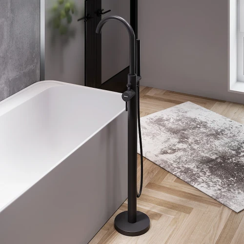Смеситель для ванны Damixa Scandinavian Pure 365000300 Черный матовый латунь на пол