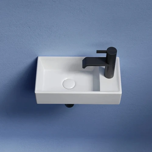 Раковина Ceramicanova Element 41 L CN6051L Белая глянцевая фарфор подвесная