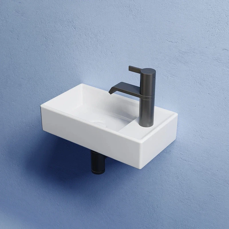 Раковина Ceramicanova Element 41 L CN6051L Белая глянцевая фарфор подвесная