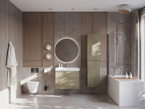 Тумба под раковину Roca Ona 80 A857630511 подвесная Темный вяз