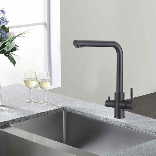 Смеситель для кухни WesnaArt Eko EKO05-151Black Черный матовый