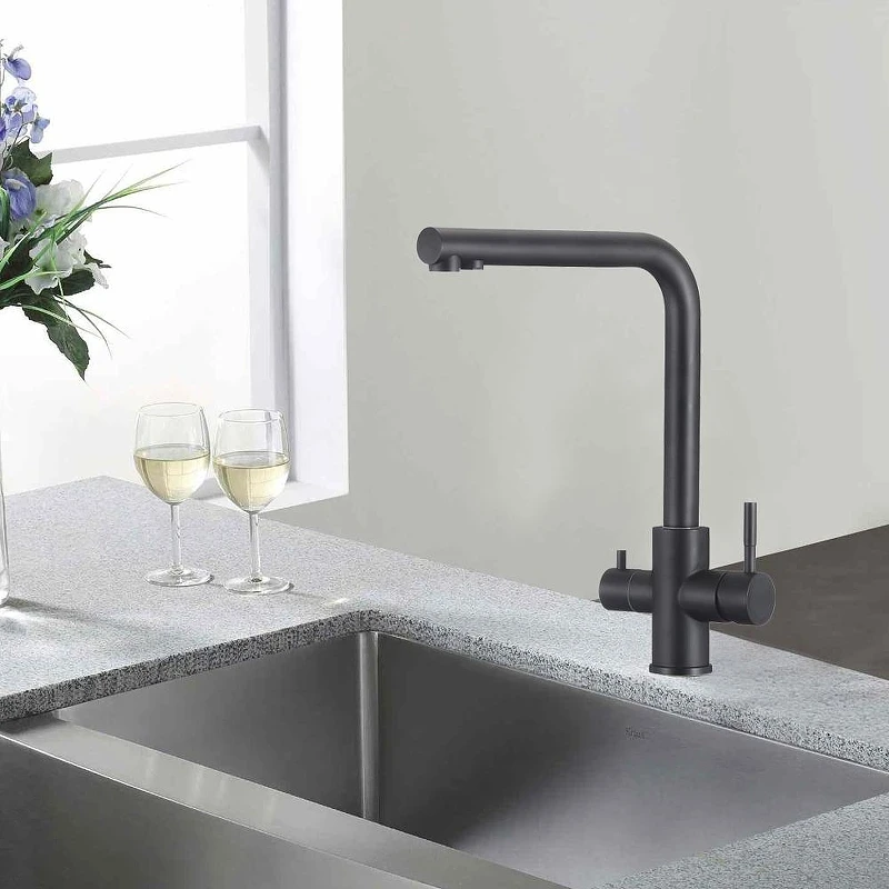 Смеситель для кухни WesnaArt Eko EKO05-151Black Черный матовый