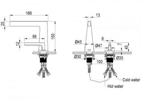 Смеситель для раковины Boheme Duo 161-GM цвет Оружейная сталь