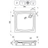Акриловый поддон для душа Ravak Galaxy/Perseus EX 80х80 A024401310 Белый
