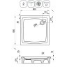 Акриловый поддон для душа Ravak Galaxy/Perseus EX 80х80 A024401310 Белый