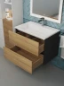 Тумба под раковину Uperwood Barsa 70 2930205157 подвесная цвет Черный матовый Дуб сонома