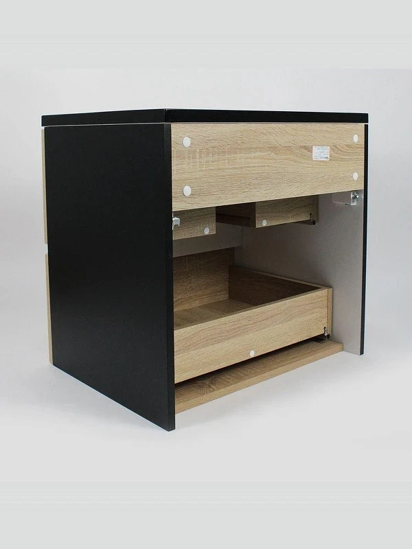 Тумба под раковину Uperwood Barsa 70 2930205157 подвесная цвет Черный матовый Дуб сонома