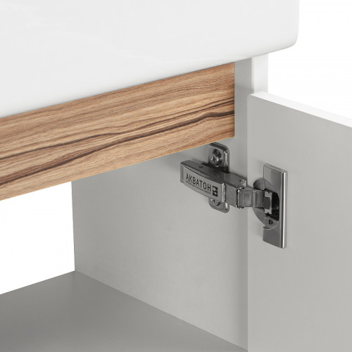 Тумба под раковину Aquaton Эклипс 45 М R 1A172801EK49R подвесная Белый Эбони светлый МДФ / ЛДСП