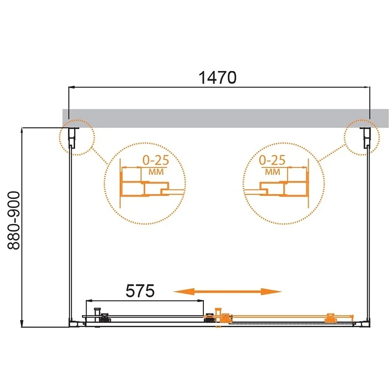 Душевой уголок Cezares Molveno 150x90 MOLVENO-AH-12-150/90-P-Cr профиль Хром стекло рифленое
