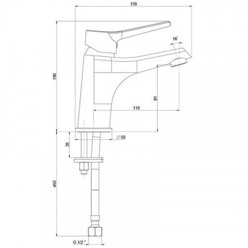 Смеситель для раковины Paini Messina MECR205N35 Хром