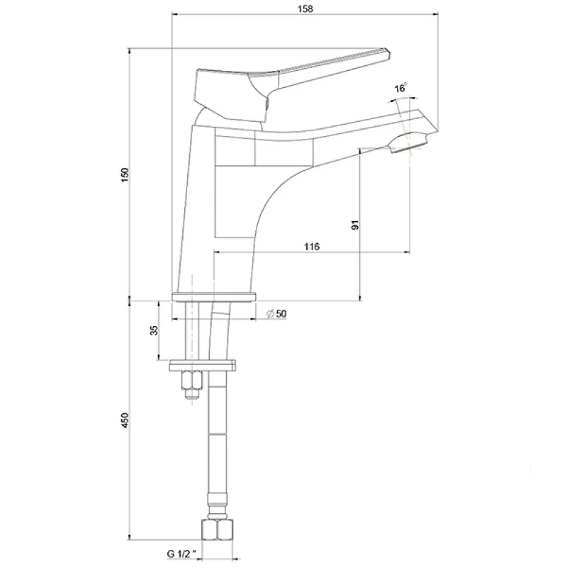 Смеситель для раковины Paini Messina MECR205N35 Хром