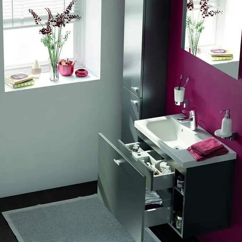 Тумба под раковину Ideal Standard Connect Space 60 C6743KR подвесная Серая глянцевая МДФ / ЛДСП