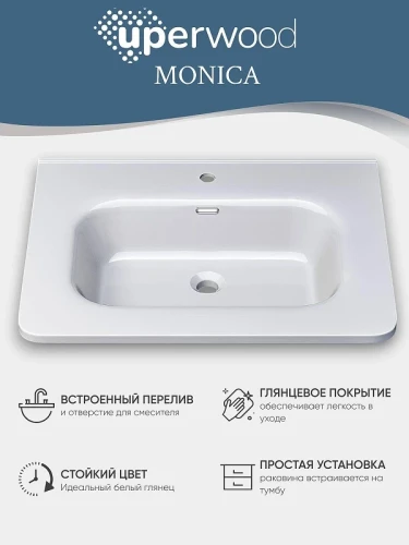 Раковина Uperwood Monica 61 RMonica60wg цвет Белый глянцевый