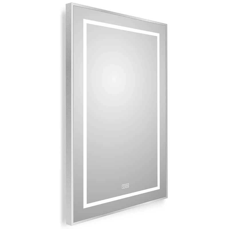 Зеркало BelBagno Kraft 50 SPC-KRAFT-500-800-LED-TCH-WARM с подсветкой Сатин с сенсорным выключателем и подогревом стекло