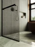Душевая перегородка Maybah Glass MGD-721-6у 690x1950 в узком профиле Черный стекло бронзовое