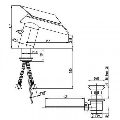 Смеситель для биде Paini Morgana 73OP306LZ Золото глянцевое