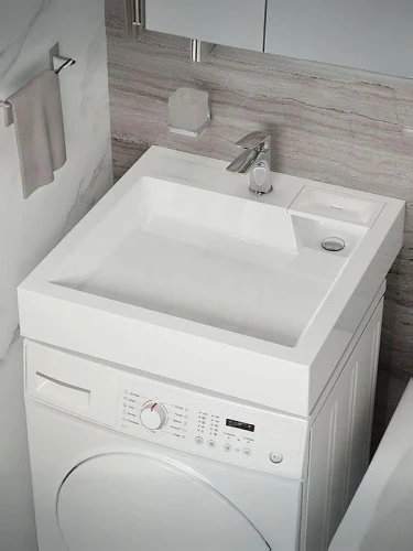 Раковина Uperwood Vission 60 45483000002 на стиральную машину цвет Белый глянцевый