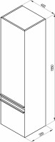 Шкаф пенал Ravak Clear 40 L X000000762 подвесной Белый, Вишня МДФ / ЛДСП
