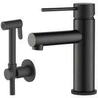 Смеситель для раковины Timo Saona 2360/03G с гигиеническим душем Черный матовый