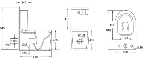 Унитаз компакт Aquanet Atago 2.0 C1 LX-2904 257418 цвет Белый с бачком и сиденьем Микролифт