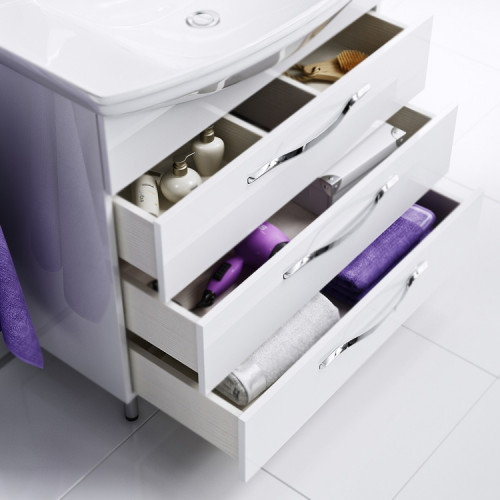 Тумба под раковину Aqwella Аллегро 85 Agr.01.08/3 Белая МДФ / ЛДСП