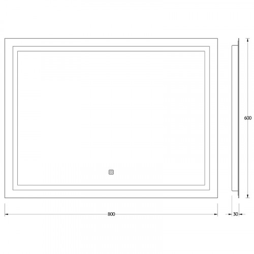 Зеркало Evoform Ledline 60x80 BY 2435 с подсветкой 24 W - сенсорный выключатель стекло