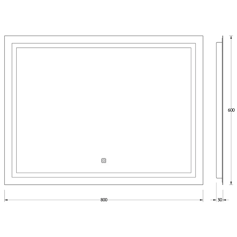 Зеркало Evoform Ledline 60x80 BY 2435 с подсветкой 24 W - сенсорный выключатель стекло