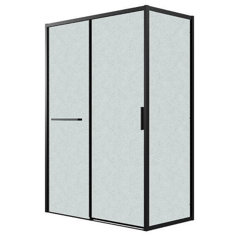 Душевой уголок Grossman Style 110x100 L 120.K33.05.1110.21.02 профиль Черный матовый стекло шиншилла