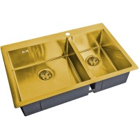 Кухонная мойка ZorG Steel Hammer 78 SH 78-2-51-L BRONZE Бронза нержавеющая сталь встраиваемый