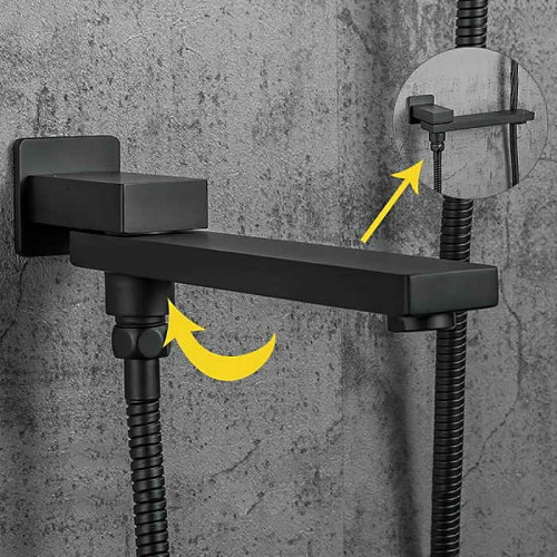 Душевая система Gappo G7117-6 Черная матовая латунь встраиваемый