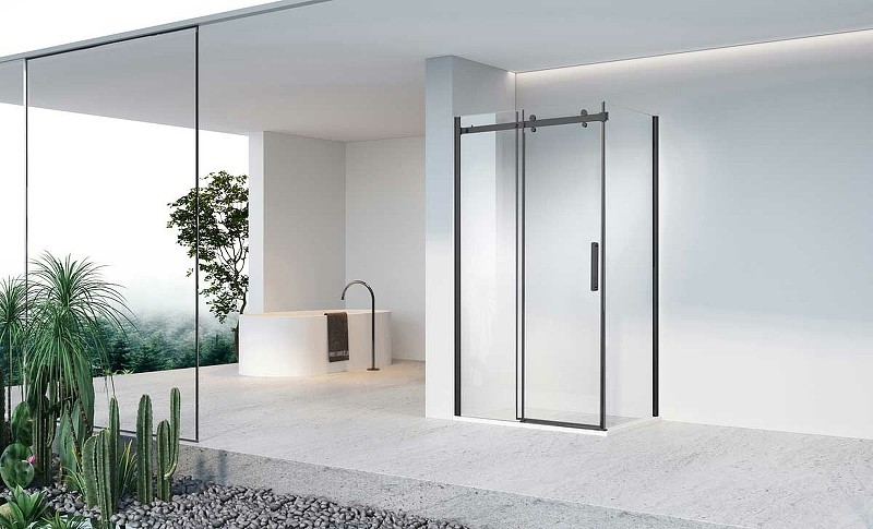 Душевой уголок Vincea Como-N 130x90 VSR-4CN9013CLB профиль Черный стекло прозрачное