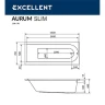 Акриловая ванна Excellent Aurum Slim 150x70 WAEX.AUR15S.HYDRO.CR с гидромассажем
