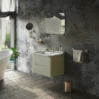 Тумба под раковину Kerasan Waldorf 74 925630 подвесная Bi vaniglia matt массив дерева