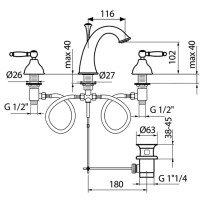 Смеситель для раковины Webert Dorian DO750101015 Хром