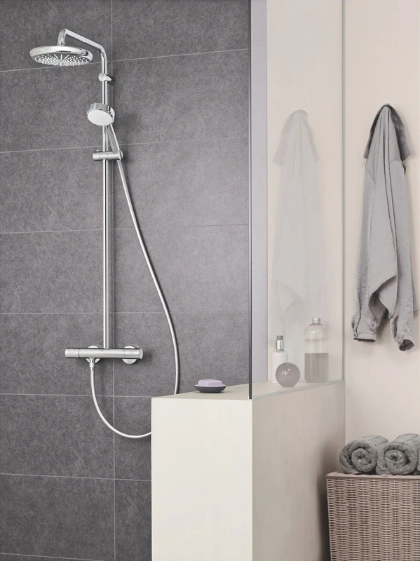 Душевая система Grohe Tempesta Cosmopolitan 27922001 с термостатом Хром латунь на стену